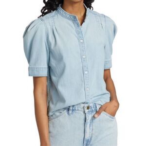 FRAME Charlie Short-Sleeve Shirt, Med $266 E17
